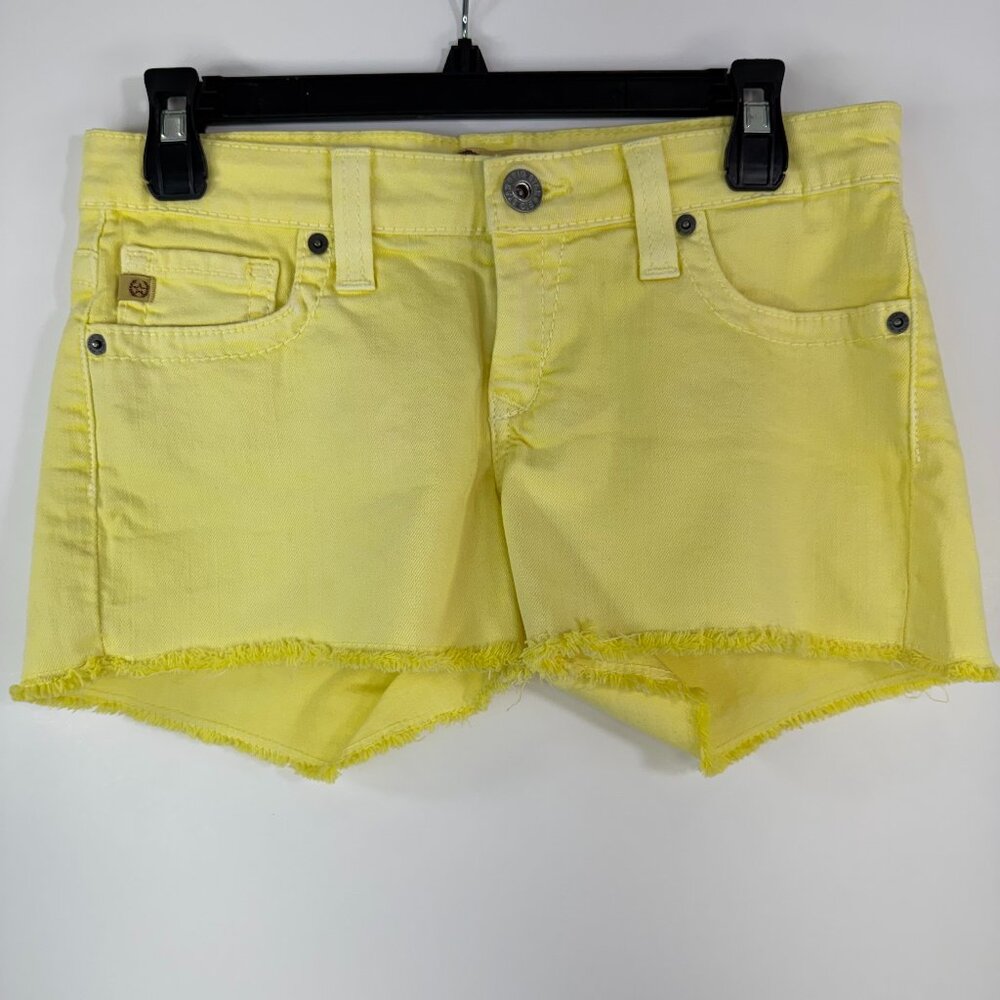 Big Star Vintage Remy Low Rise Yellow Denim Shorts | Size 28